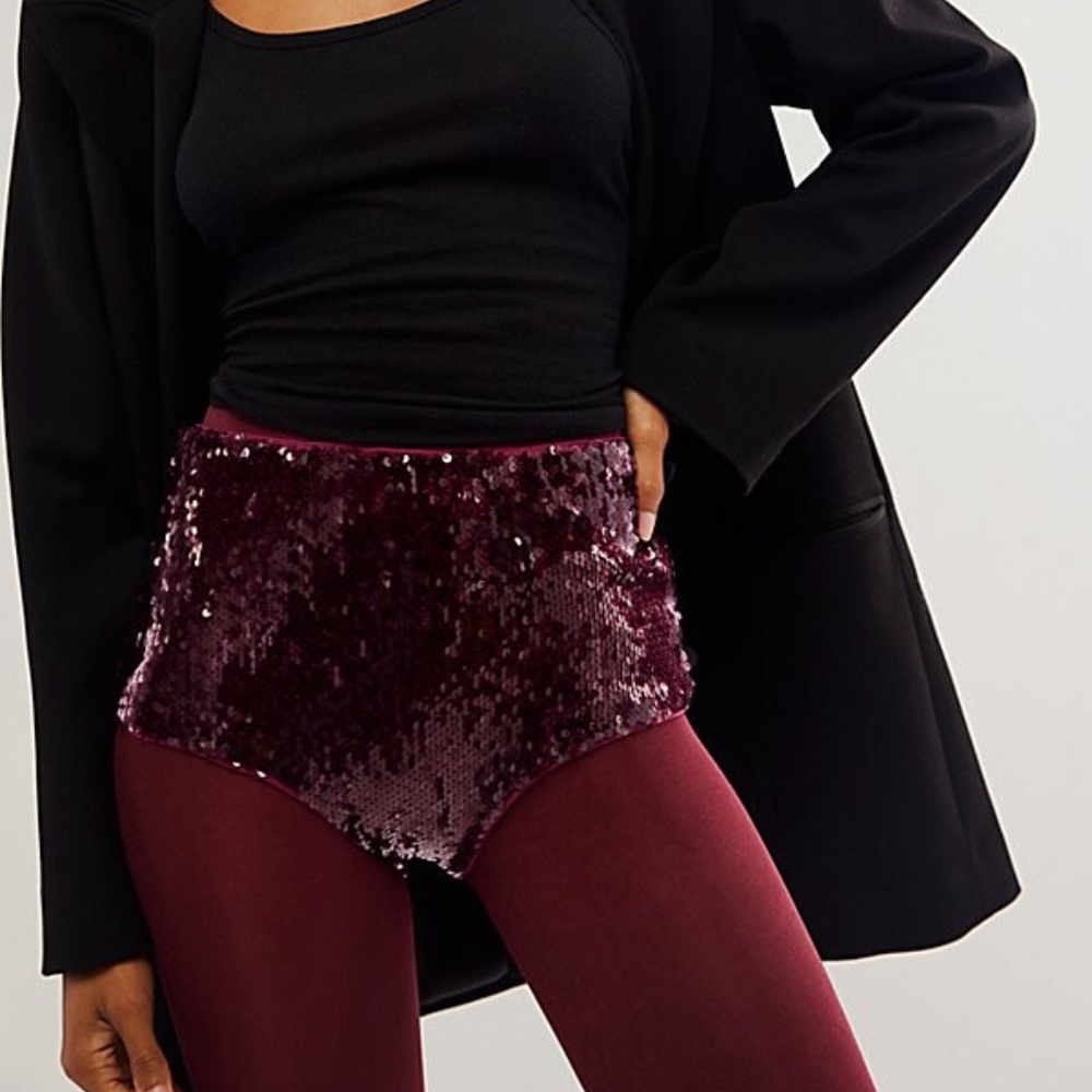 NWT Free People Stay Cute Sequin Micro Shorts